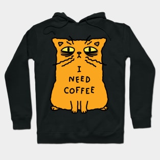 I need coffee - orange cat Hoodie